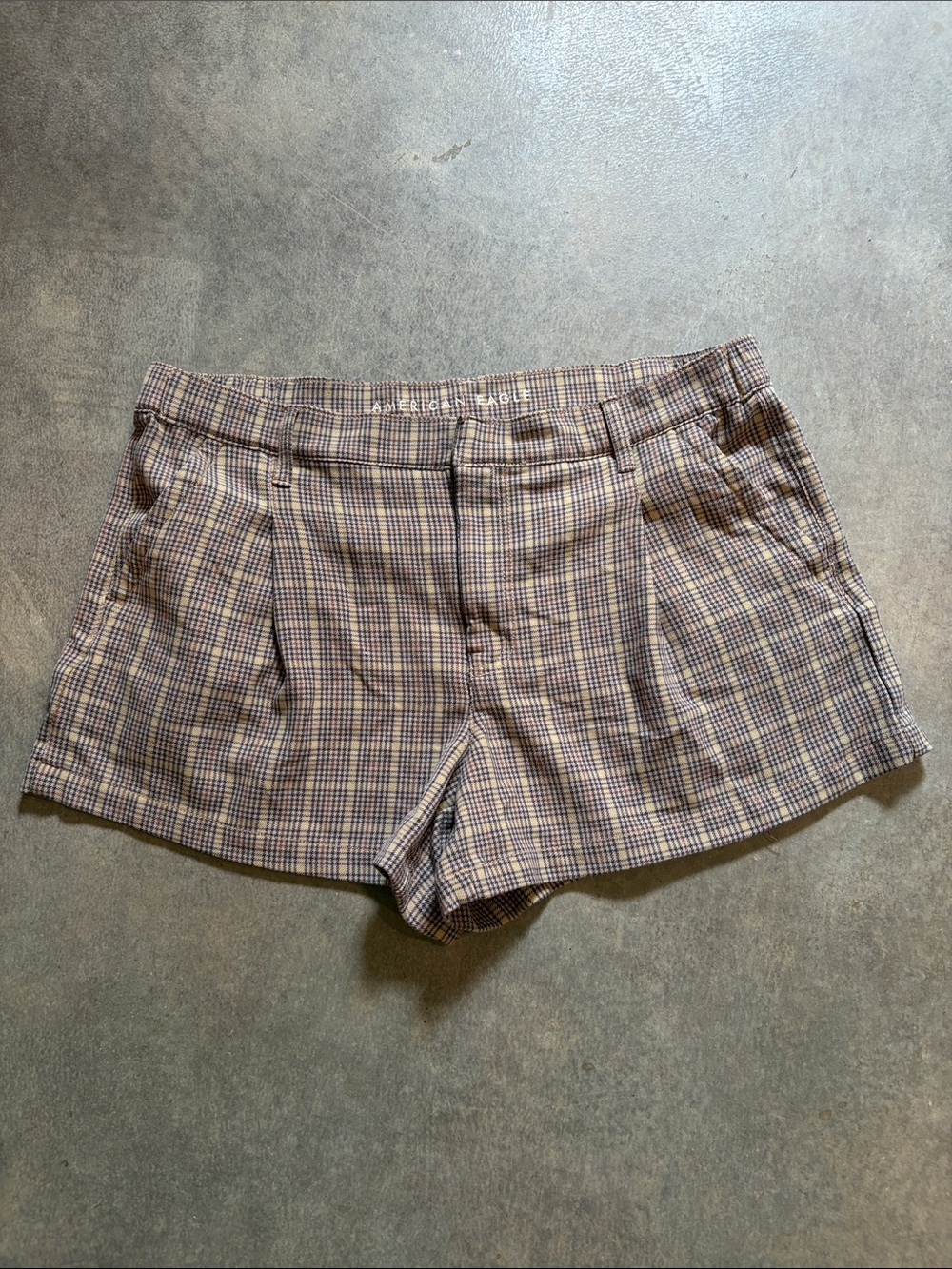 American Eagle Plaid High Rise Trouser Short